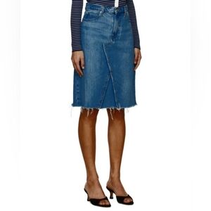 Frame Denim Jean Midi Skirt Size 31 Deconstructed